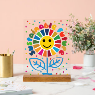 SDG Executive Desk Sign- ESG Office Motivator Acrylic Sign