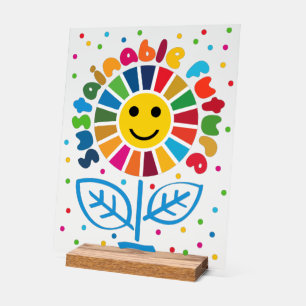 SDG Executive Desk Sign- ESG Office Motivator Acrylic Sign