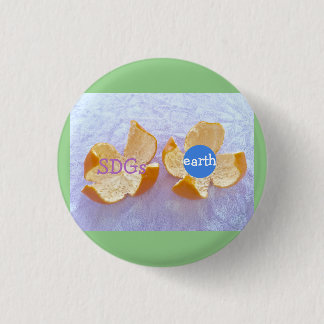 SDGs 地球環境　自然体     1 Inch Round Button