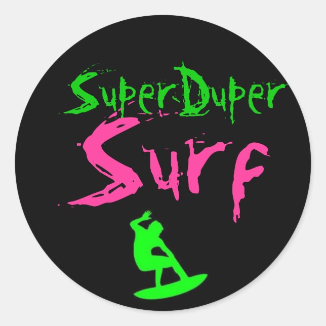 sds, SuperDuper, Surf Classic Round Sticker (Front)