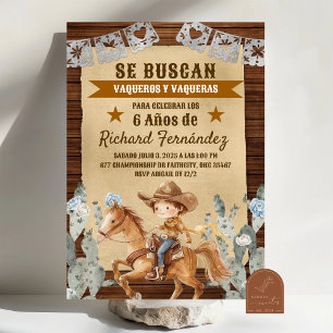 Se Buscan Wanted Mexican Cowboy Birthday Invitation