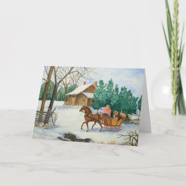 Se précipiter la carte de Noël et de nouvelle (Devant)