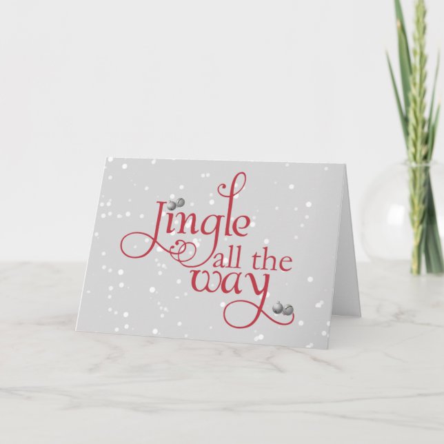 Se précipiter par la carte de vacances de neige (Devant)