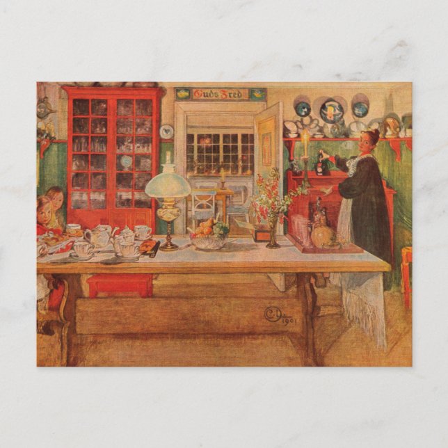 Se préparer pour un jeu de cartes par Carl Larsson (Devant)