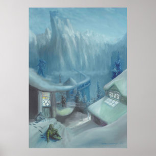 Se reposer dans la neige - affiche