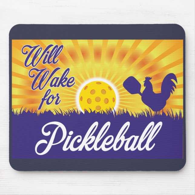 "Se réveillera tapis de souris pour Pickleball" (Devant)