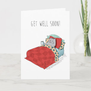 Se Sentir Mieux Froid Grippe Malade Mignonne Carte