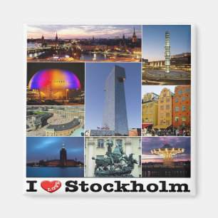 SE - Sweden - Stockholm - I Love - Collage Magnet
