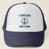 Sea Anchor Captain Add Name or Boat Name Trucker Hat (Front)