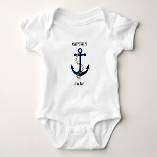 Sea anchor, chain, personalized baby bodysuit
