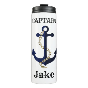 Sea anchor, chain, personalized thermal tumbler