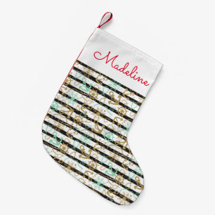 Sea Anchor Pattern Add Your Name Small Christmas Stocking