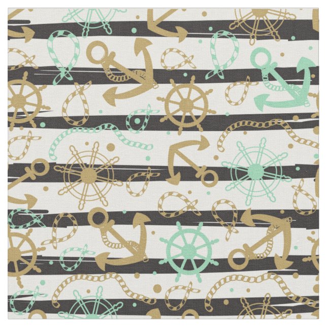 Sea Anchor Pattern Fabric (Close Up)