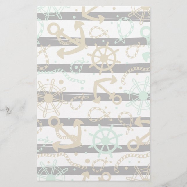 Sea Anchor Pattern Stationery (Front)