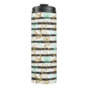 Sea Anchor Pattern Thermal Tumbler