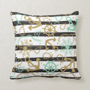 Sea Anchor Pattern Throw Pillow