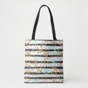 Sea Anchor Pattern Tote Bag
