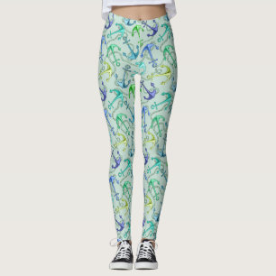 Sea Anchors And Rope Pattern Leggings