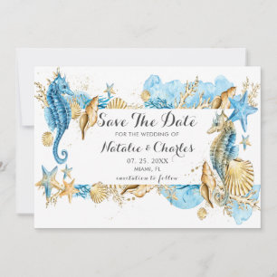 Sea and Beach Summer Wedding Save the Date