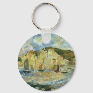 Sea and Cliffs by Pierre Renoir, Vintage Fine Art Keychain