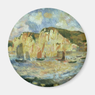 Sea and Cliffs by Pierre Renoir, Vintage Fine Art Magnet