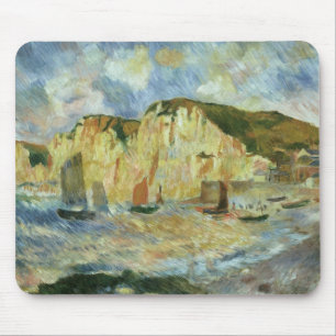 Sea and Cliffs by Pierre Renoir, Vintage Fine Art Mouse Pad
