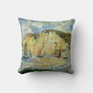 Sea and Cliffs by Pierre Renoir, Vintage Fine Art Throw Pillow