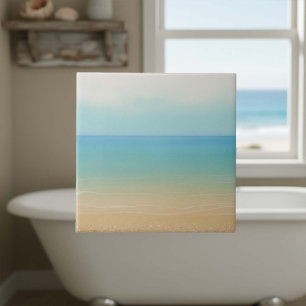 Sea and Sand Gradient Seascape ID1204 Tile