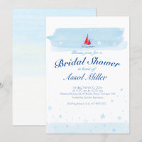 Sea and Scarlet Sail | Bridal Shower Invitation
