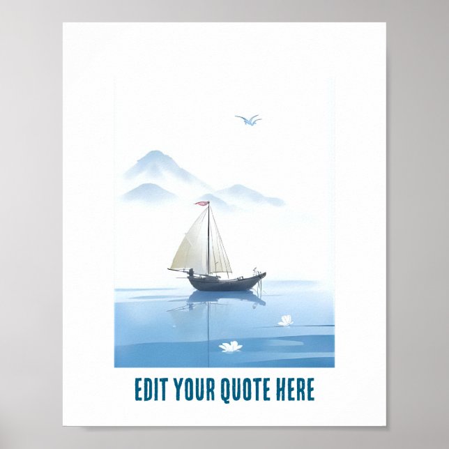 Sea and ship Customizable poster (Front)