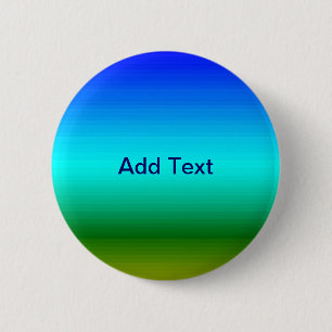 Sea and Sky Blue and Green Gradient 2 Inch Round Button