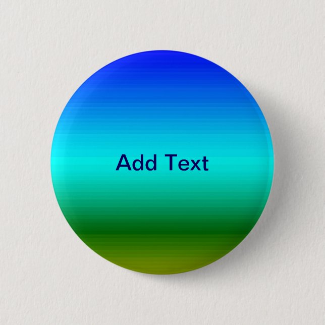 Sea and Sky Blue and Green Gradient 2 Inch Round Button (Front)