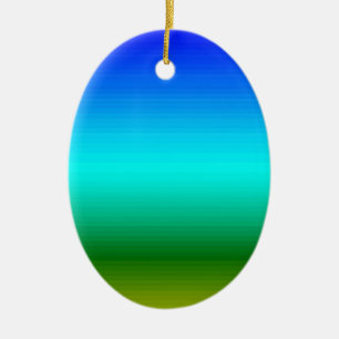 Sea and Sky Blue and Green Gradient Ceramic Ornament
