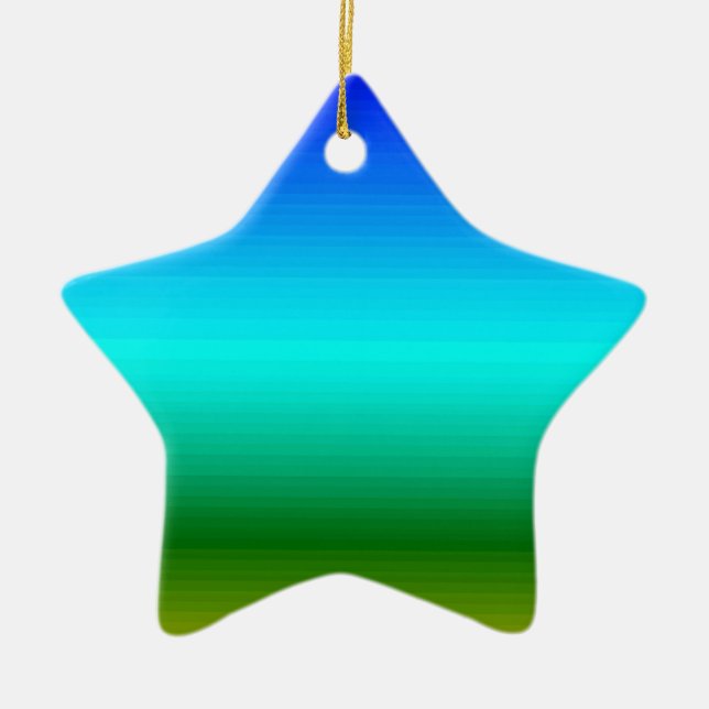 Sea and Sky Blue and Green Gradient Ceramic Ornament (Front)