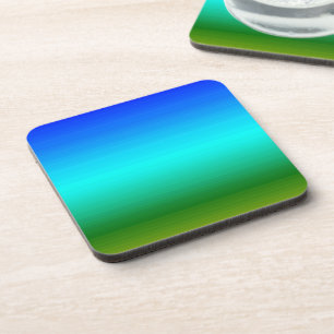 Sea and Sky Blue and Green Gradient Coaster