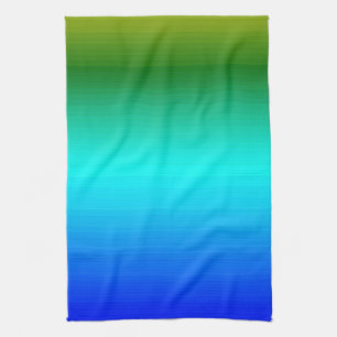 Sea and Sky Blue and Green Gradient Kitchen Towel