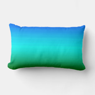 Sea and Sky Blue and Green Gradient Lumbar Pillow