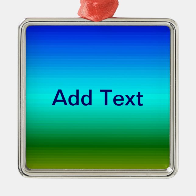 Sea and Sky Blue and Green Gradient Metal Ornament (Front)