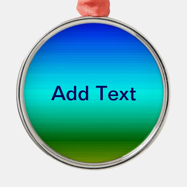 Sea and Sky Blue and Green Gradient Metal Ornament (Front)