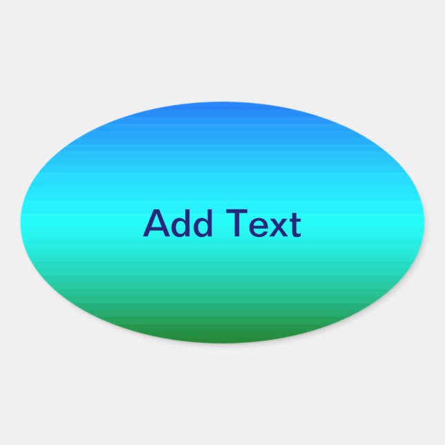 Sea and Sky Blue and Green Gradient Oval Sticker (Front)