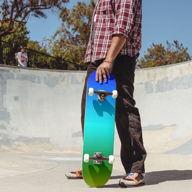 Sea and Sky Blue and Green Gradient Skateboard (Outdoor 2)