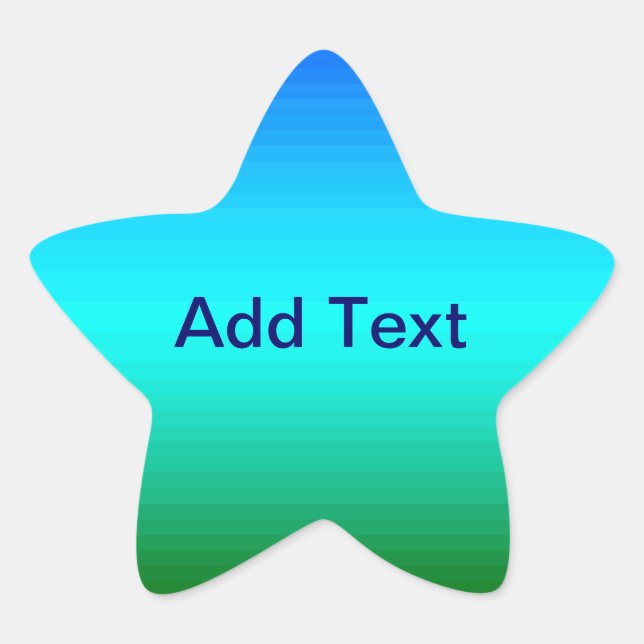 Sea and Sky Blue and Green Gradient Star Sticker (Front)