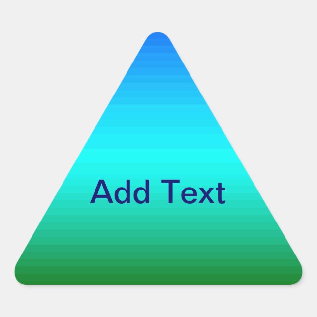 Sea and Sky Blue and Green Gradient Triangle Sticker (Front)