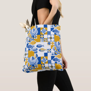 Sea and tiles tote bag