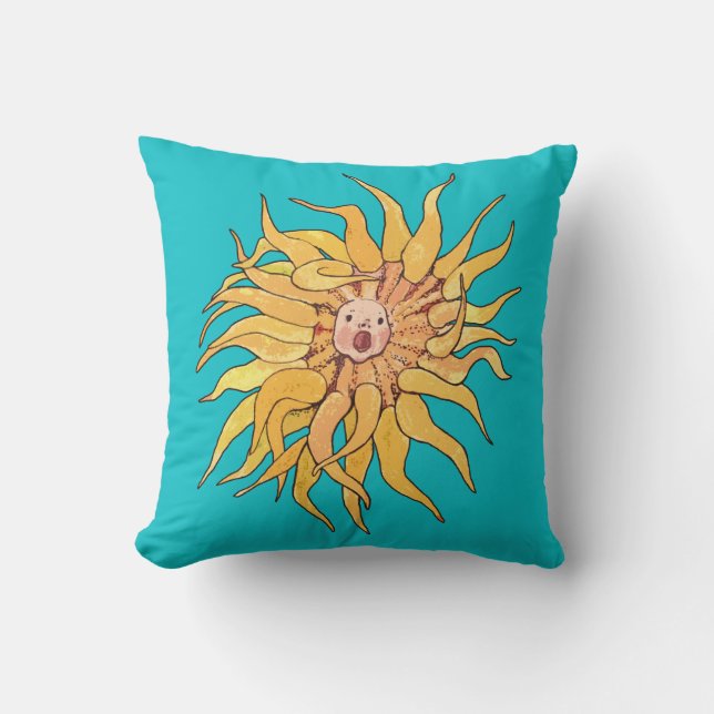 Sea Anemone Actinia Ocean Underwater Surreal Art Throw Pillow (Front)