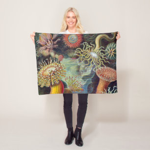 Sea Anemone Scientific Nature Ocean Fleece Blanket