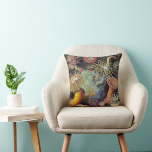 Sea Anemone Scientific Nature Ocean Throw Pillow