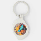 Sea Anemonefish Metal Swirl Keychain