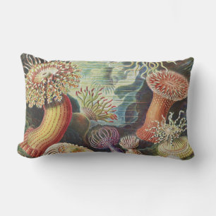 Sea Anemones, Actiniae Seeanemonen Ernst Haeckel Lumbar Pillow