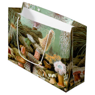 Sea Anemones Marine Life, Vintage Ocean Animals Large Gift Bag